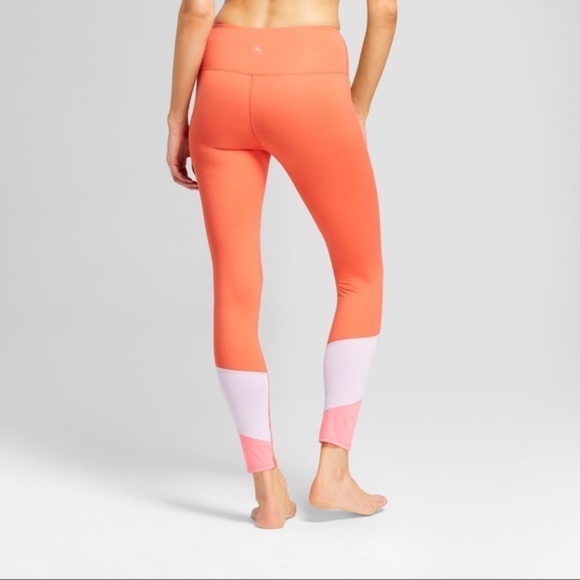 JoyLab 7/8 Coral Comfort Color Block Leggings- XS - Picture 3 of 10
